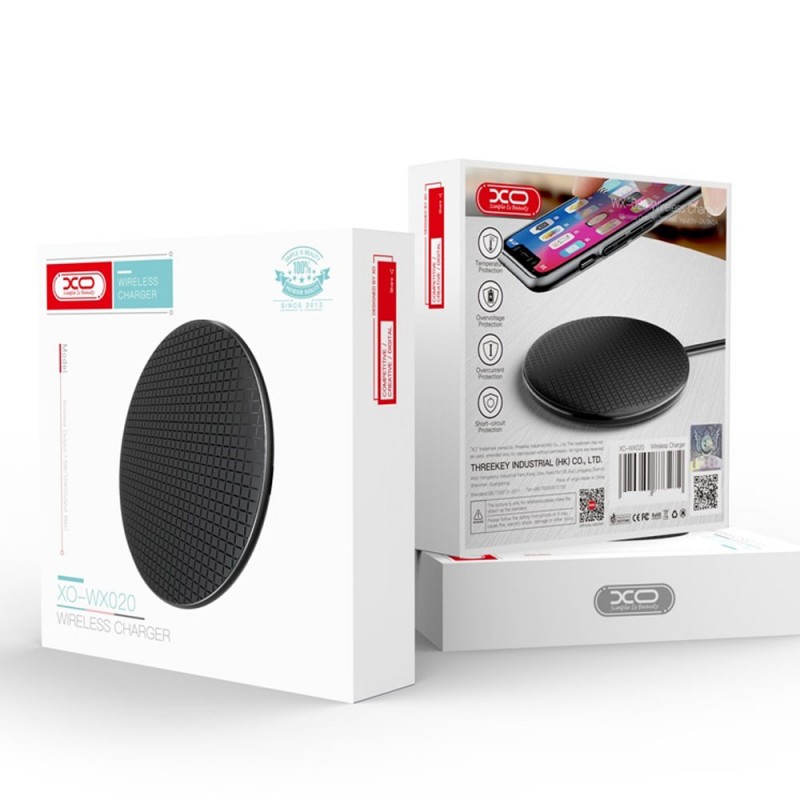 Универсално безжично зарядно устройство XO WX020 15W, Черно