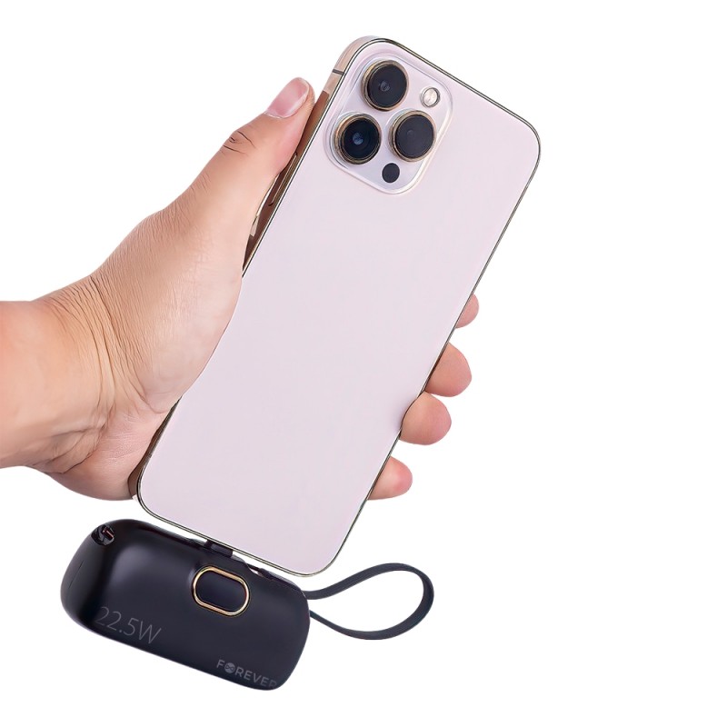 Външна батерия Mini Power Bank 5000 mAh Forever MTB-100 22.5W USB C, Черна