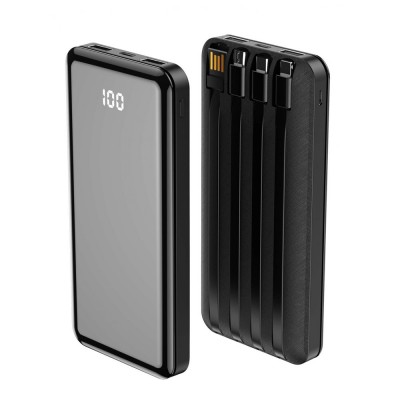 Външна батерия Power Bank 10000 mAh Forever TB-411 All in 1, Черна