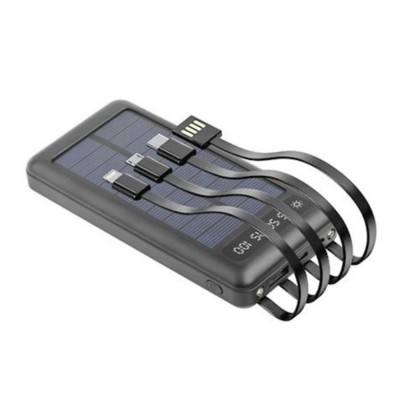 Соларна външна батерия Power Bank 10000 mAh Setty SLR-100, Черна