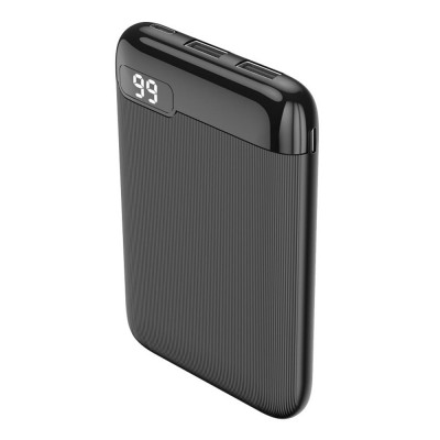 Външна батерия Power Bank 5000 mAh Setty LCD, Черна