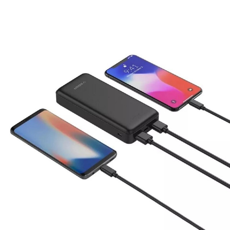Външна батерия Power Bank VEGER A20 2A, 20000 mAh, Черна