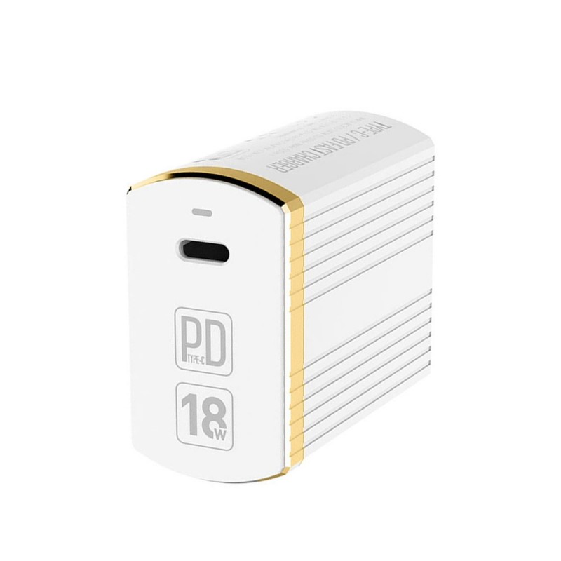 Мрежово зарядно устройство адаптер Ldnio 18W Type C, 220V, За iPhone 12 Pro, Pro Max в кутия, Бял