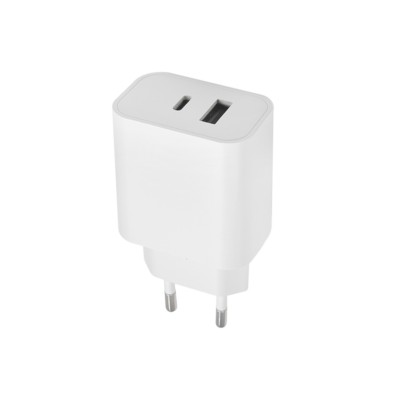 Зарядно устройство адаптер 20W USB-A и USB-C, Maxlife MXTC-06 PD QC, 220V, Бял