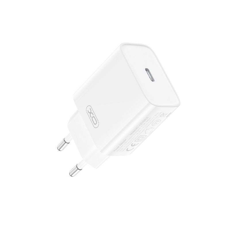 Мрежово зарядно устройство преходник адаптер XO CE15 PD 20W Type C 220V, Fast charging, Бял