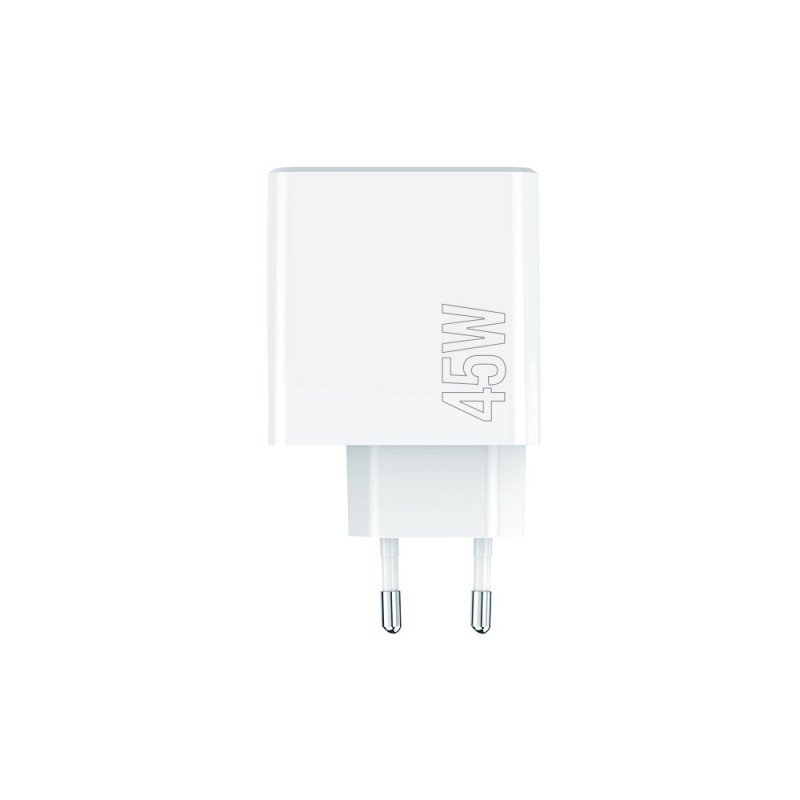 Зарядно устройство Maxlife MXTC-07-45AC PD QC 1x USB-C 1x USB 45W , Бяло