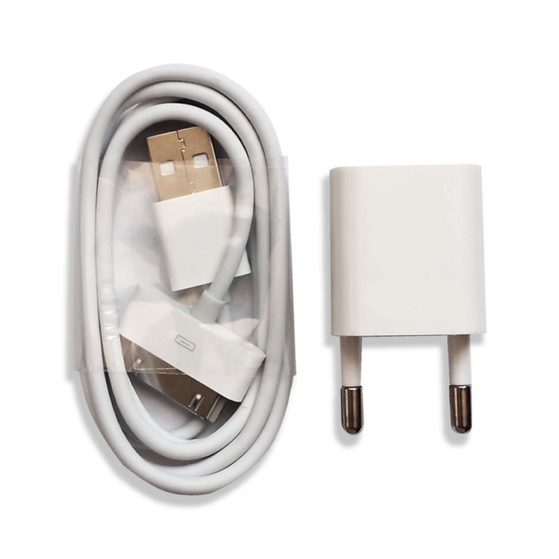 Мрежово зарядно устройство комплект bSmart Hi-Copy в кутия 220V, За iPhone 3/4/4G, Бял