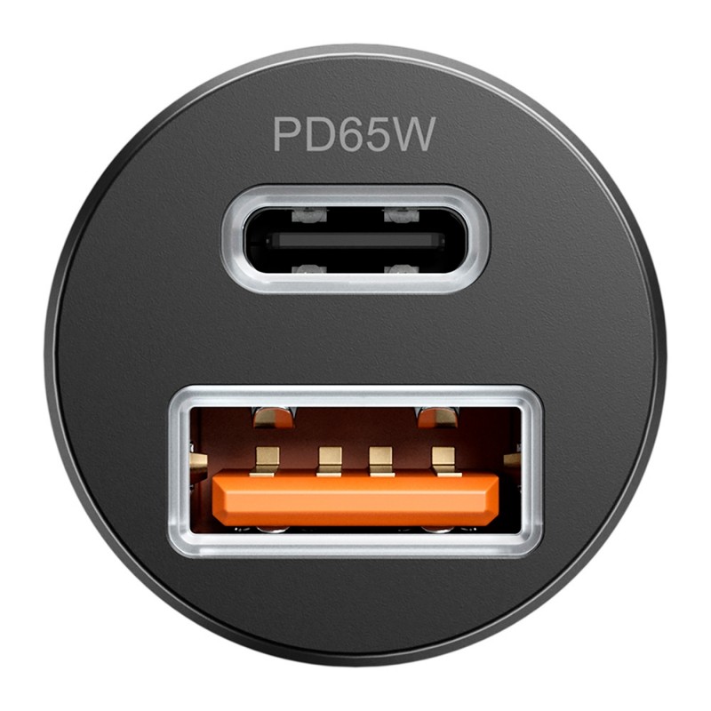 Зарядно устройство за кола адаптер Proove Tiny Power Pro PD 65W с USB-A и USB-C изход, Черен
