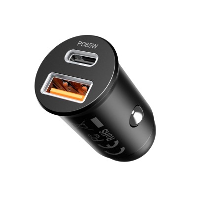 Зарядно устройство за кола адаптер Proove Tiny Power Pro PD 65W с USB-A и USB-C изход, Черен