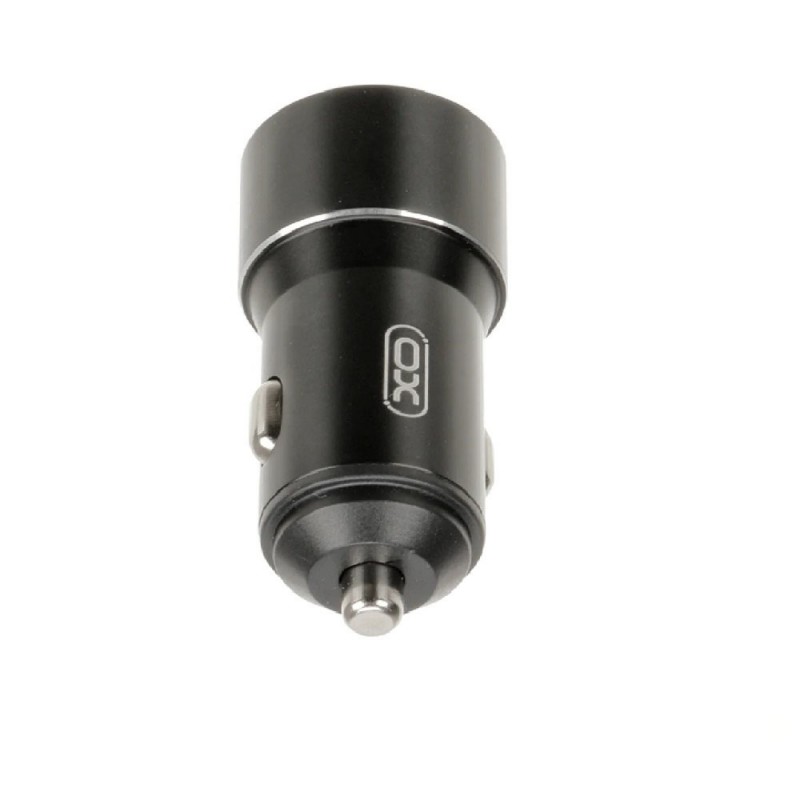 Зарядно устройство за кола адаптер XO CC30 с 2 USB изхода, Метален, 12V, 2.4A, Черен