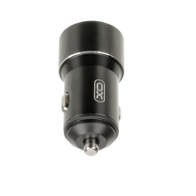 Зарядно устройство за кола адаптер XO CC30 с 2 USB-A изхода, Метален, 12V, 2.4A, Черен