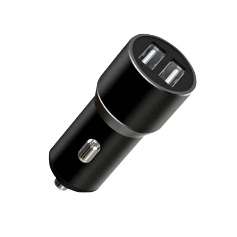 Зарядно устройство за кола адаптер XO CC30 с 2 USB изхода, Метален, 12V, 2.4A, Черен