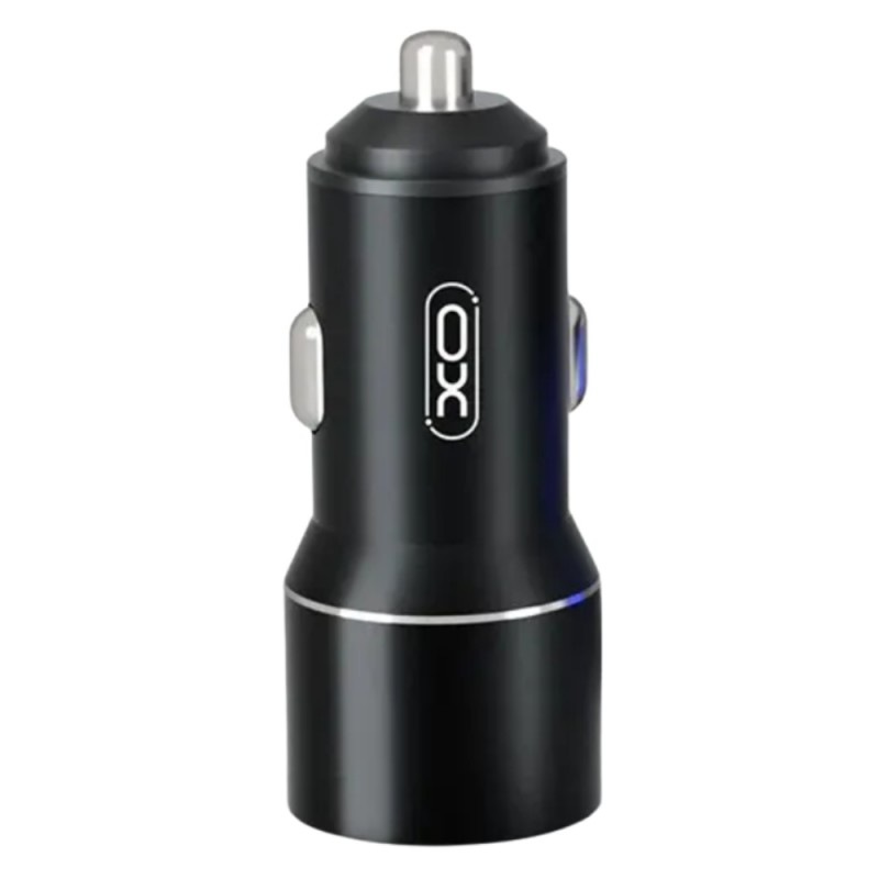 Зарядно устройство за кола адаптер XO CC30 с 2 USB изхода, Метален, 12V, 2.4A, Черен