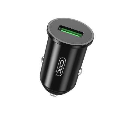 Зарядно устройство за кола адаптер XO CC35 с USB-A изход QC 3.0, 12V, 18W, Черен