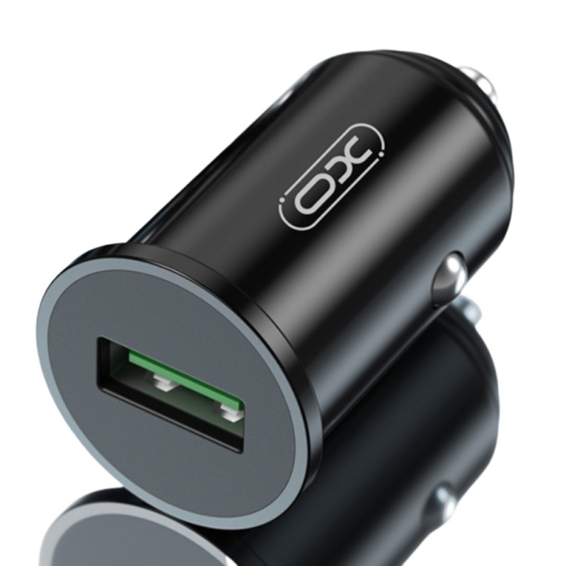 Зарядно устройство за кола адаптер XO CC35 с USB изход QC 3.0, 12V, 18W, Черен