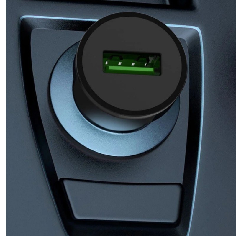 Зарядно устройство за кола адаптер XO CC35 с USB изход QC 3.0, 12V, 18W, Черен