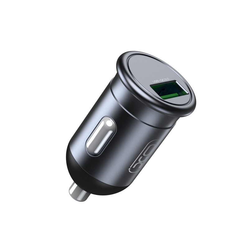 Зарядно устройство за кола комплект XO CC46 с USB изход QC 3.0, С кабел Type C-USB, 12V, 18W, 3A, Графит