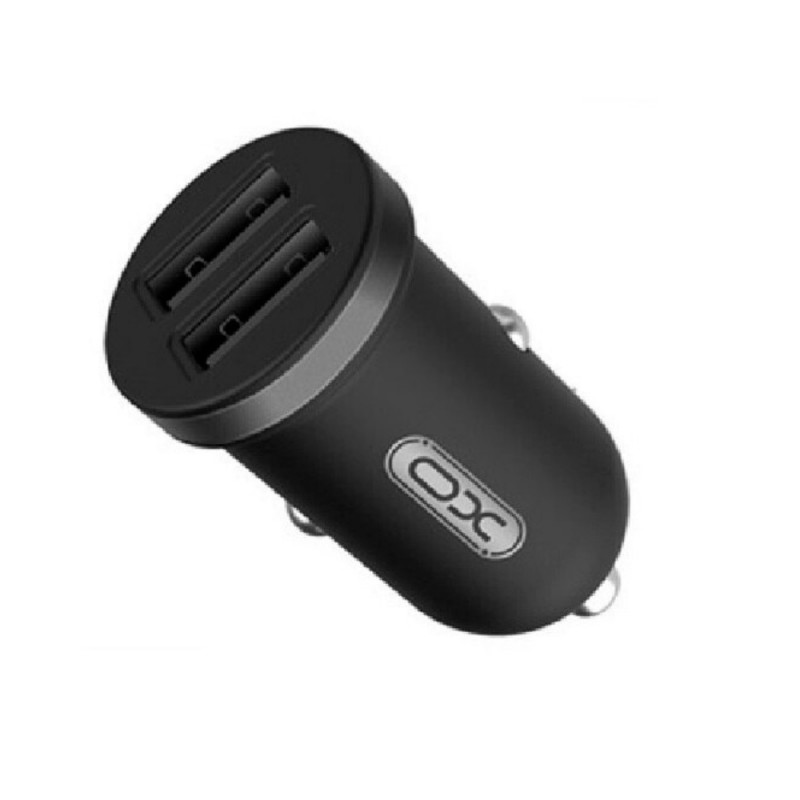 Зарядно устройство за кола комплект XO TZ08 с 2 USB изхода, С кабел Type C-USB, 12V, 2.1A, Черно